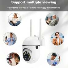 1-2个2.4G无线WiFi智能家居安防摄像头，360°全景视角，24/7全天候监控，USB供电，AI人体追踪和移动侦测，报警推送，视频监控，双向语音，适用于室内安防监控、婴儿/宠物/老人照护 - 白色 - 查看 10