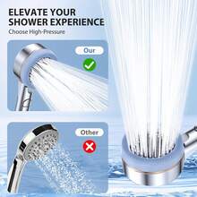 1pc/3pcs High Pressure Shower Head, Bathroom Shower Filter Spray Massage Handheld Shower Head/Set With 1.5m Shower Hose & ABS Holder Set