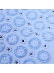 1pc PVE Material Round Crystal Suction Cup, Non-Slip, Vacuum Suction Massage Bath Brush, No Additional Accessories Needed, Round Carpet Bathroom Anti-Slip Mat, Toilet Shower Massage Foot Pad