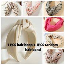 1 Stück französischer grenzüberschreitender Europa- und US-amerikanischer neuer Haarreif mit INS-Textur Satinhaube Haarspange Breitkrempiger Knoten Haarband für Partys und Ausflüge, Haarband, Haarreifen, Haarzubehör, Geschenke