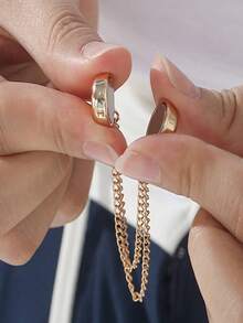 2 件多功能磁性衣夹，新型磁性衣夹，强力头巾磁铁带链，安全衬衫夹衣夹，女士时尚连衣裙配饰，用于收紧 T 恤下摆、领口下摆和裤脚，万圣节装饰