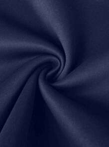 女童休闲印花连帽羊毛衫，海军蓝，秋季