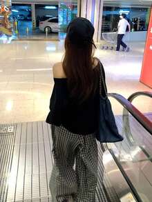 Loose Fit Versatile Off Shoulder Long Sleeve T-Shirt, Elegant Casual Layering Top, Spring/Summer