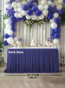 4pcs/1pc Pleated Solid Color Tableskirt, Suitable For Rectangular, Square, Round Tables, Ruffled Tablecloth, Wrinkle-Resistant And Easy To Clean, Applicable For Birthday Cake Table Decor, Banquet And Wedding Party, Bridal Shower, Various Party Celebrations