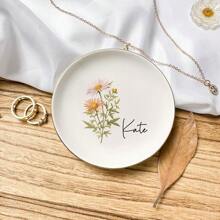 Personalized Birth Flower Ring Dish, Wedding Ring Dish, Perfect Bridesmaid Gift, Best Friend Gift, Custom Jewelry Dish, Birthday Party Gift - Multicolor - View 8