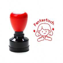 1 套英语和德语教师印章，彩色鼓励短语，用于评分、家庭作业、课堂管理，耐用 ABS 材料 - 非常适合学校和办公室使用