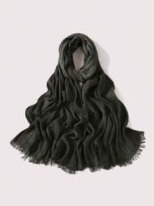 1 Khăn choàng tua rua xếp ly Modal trơn màu dành cho nữ, Khăn trùm đầu thường ngày, Khăn choàng giữ ấm chống nắng Hijab dùng khi mặc váy - nhiều màu - Xem 13