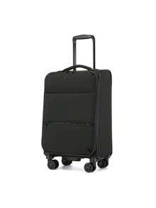 Eleganter 20-Zoll Kabinenkoffer für Damen, leichter Softside-Handgepäckkoffer 59,5*36,5*25 cm mit vier leisen Rädern und abgetrenntem Nass-Trockenfach, ideal für Geschäftsreisen, Städte- und Kurztrips - Schwarz - Übersicht 9