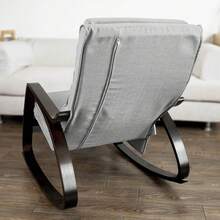 SoBuy FST20 NEW Rocking Chair With Bag 5-Way Relaxing Chair Adjustable Footrest Swing Chair Black PU Frame Load Capacity 150kg - Grey - View 7