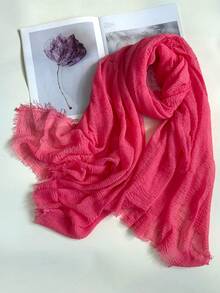 1条女士优雅纯色休闲轻薄围巾，用途广泛，适合日常佩戴、海滩度假、防晒、春秋季搭配连衣裙。 - A - 查看 48