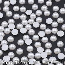 2 mm à 16 mm Perles rondes en ABS beige et blanc, cabochons de perles à moitié plats à moitié ronds, convenant pour la fabrication de bijoux DIY, l'artisanat, les accessoires, les vêtements, les chaussures, les sacs, la décoration des ongles et l'artisanat