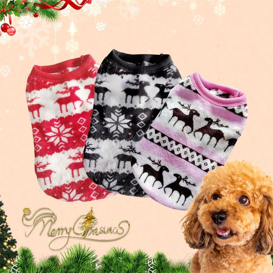Suitable For Small And Medium Dogs, Pet Dog And Cat Vest, Christmas Theme New Year Clothes, Deer Vest, Dog And Cat Clothes (Recommended To Choose One Size Larger)