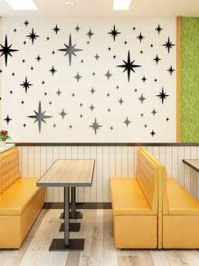 82 件/包星形设计镜面墙贴亚克力镜面墙贴可移除自粘适用于家庭、客厅、浴室、卧室装饰、DIY 墙面背景布置、家居装饰、房间装饰 - 彩色 - 查看 10