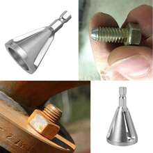 Broca desbarbadora y biseladora de acero inoxidable de 1 pieza de 22 mm, adecuada para todo tipo de taladros eléctricos de mandril, para eliminar rebabas en acero inoxidable, acero endurecido, acero dulce, cobre, latón, aluminio, fibra de vidrio y plástico. - Plateado - Ver 7