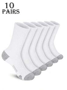 3 par basketstrumpor för män, knähöga halkfria strumpor för basket, cykling, träning, vita, höststrumpor