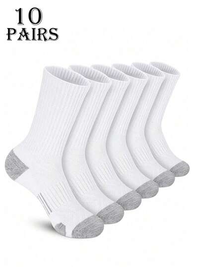 3 par basketstrumpor för män, långa tubstrumpor, icke-, lämpliga för basket, cykling, sportstrumpor, vita