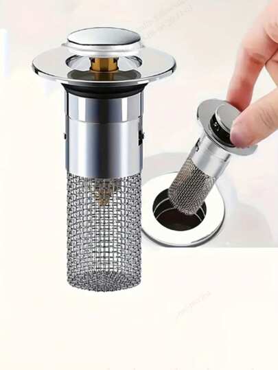 1 pieza Tapón de fregadero de baño con colador incorporado - Tapón de drenaje anti-olor y anti-obstrucción para cocina y baño