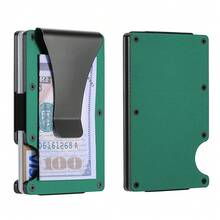 1 Or 2-Pack: RFID Blocking Slim Credit Card Holder Wallet For Men – Minimalist, Scratch-Resistant, With Removable Money Clip | Modern, Durable, Everyday Carry - 綠色/1裝 - 查看 1