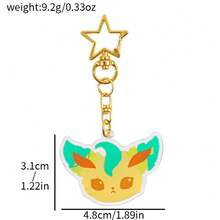 pocket monsters 口袋妖怪伊布进化亚克力钥匙扣 - 可爱的动漫人物钥匙圈，带星星饰物，伊布进化系列，适合粉丝，理想的万圣节配饰，教师节，圣诞节礼物，包袋配饰，带身份证夹的挂绳，汽车配饰，包袋饰物 - SS0409 - 查看 9