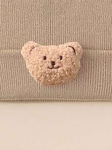 1 chiếc mũ len hình gấu cho bé trai và bé gái từ 0-12 tuổi, mũ len giữ ấm cho trẻ em - 1PC - Xem 7