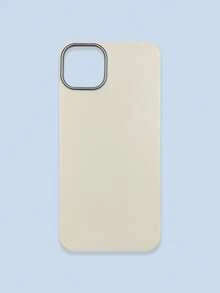 极简时尚白色、灰色、黑色仿皮纹理手机壳，防指纹、防水、防汗，超薄柔软触感，手机保护套，兼容三星、 17 Pro Max、13/14/15/16/16 Plus/16 Pro Max - 白色 - 查看 55