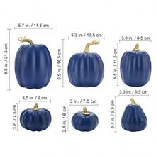 10 Pcs Assorted Artificial Pumpkins Set Classic Plastic Foam Faux Pumpkins For Fall Halloween Thanksgiving Tabletop Centerpiece Mantel Kitchen Decor - Multicolor - View 4