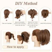 1PC Ponytail Extension Claw Clip Short Pony Tails Hair Extensions For Women Synthetic Wavy Hairpieces For Daily Use - Multicolor - View 13