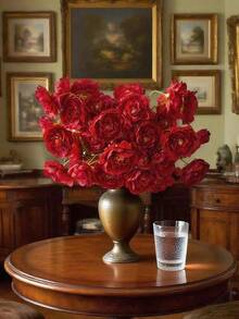 1/3/6 Stücke künstliche Seidenblumen 5-Kopf Lotus Faux Langstiel Pfingstrosen für Hochzeit, Feier, Zeremonie Dekoration, DIY Blumenarrangements, Wohnzimmer, Schlafzimmer, Esszimmer Dekoration