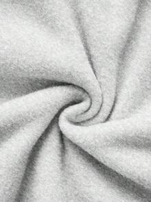 Una sudadera con capucha para mujer, de manga larga, con cordón y estampado de letras y dibujos animados, adecuada para otoño e invierno, camiseta de manga larga - Gris Claro - Ver 5