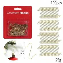 100 Pack Decorative Hooks Christmas Tree Decorative Hooks - Metal Wire Decorative Hooks For Hanging Christmas Tree Decorations, Christmas Hooks For Christmas Decoration Party Balls Home Decor Christmas Decorations Room Decor Winter