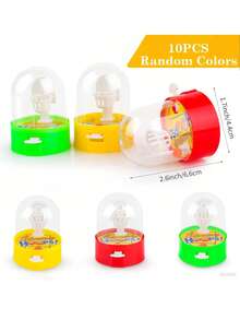 [PACOTE DE 10 - SURPRESA DE FERIADO] Mini Conjunto de Basquete de Dedo - Aro Transparente e Bolas Coloridas, Brinde Perfeito para Meias de Natal/Halloween (Pronto para Viagem!)