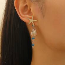 Summer Starfish & Sea Turtle Earrings, Beach Style Earrings, Bohemian Jewelry Earrings For Women
