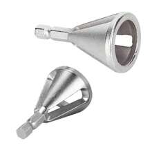 Broca desbarbadora y biseladora de acero inoxidable de 1 pieza de 22 mm, adecuada para todo tipo de taladros eléctricos de mandril, para eliminar rebabas en acero inoxidable, acero endurecido, acero dulce, cobre, latón, aluminio, fibra de vidrio y plástico. - Plateado - Ver 3