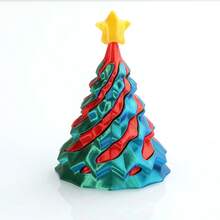 1pc 2025 New 3D Printed Spinning Christmas Tree Fidget Toy, Colorful Christmas Tree Shaped , Home Decor, Stress Relief Toy, Creative Craft, Perfect Gift For Birthday, Christmas, Halloween - Multicolor - View 10