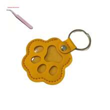 1pc Creative Pet Hair Memorial Keychain – Cat & Dog Fur Keepsake Pendant | Cute Leather Keepsake Box (PU Leather Paw Print/Heart Shape) | Valentine's Day/Christmas/Halloween/Thanksgiving/Mother's Day Gift