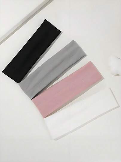 4pcs/Set Solid Color Sports Headbands, Classic Solid Color Headbands Suitable For Daily Yoga, Workout Or Busy Time To Secure Hair - Fit For Girls And Women, Soft Elastic Fabric Comfortable And Snug, Simple Colors Perfectly Match Any Outfit. Essential For Women Who Love Easy Stylish Look. Hair Accessories Autumn Head Scarf Women Bandana Fashion Head Wrap Fall Hair Band Winter For Vacation Outfits Woman