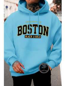 Boston Sweatshirt Cold Weather Jacket Printed Jacket Various Colors Premium Line Immediate Shipping - Yellow - View 9