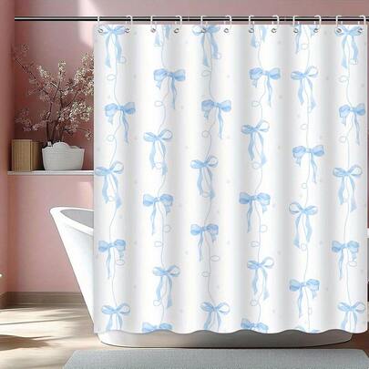 Blue Bow Shower Cur…