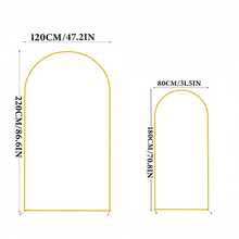 3pcs(7.2ft, 6.6ft,6ft Height) , Flowers Decoration Wedding Golden Metal Arch Stand Frame , Wedding Arch Backdrop Stand Set, Balloon Arch Kit For Ceremony Birthday Party Bridal Shower Photo Booth Garden Floral Balloon Arch Decor - 金色 - 查看 12