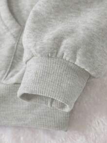 Sudadera con capucha de caída de hombros casual de mujer, para otoño/invierno, tops de manga larga - Gris Claro - Ver 3