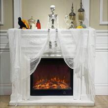 1 件万圣节恐怖黑色纱帘 - 鬼屋装饰，恐怖鬼魂透明面料（29.92x72.04 英寸/29.92x118.11 英寸/29.92x181 英寸） - 非常适合夜总会、密室逃脱、剧院背景、万圣节派对装饰 - 涤纶面料，易于悬挂和存放家居装饰万圣节装饰房间装饰