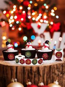 500 Stücke 1,5-Zoll Weihnachts-Aufkleber-Rollen (für Umschläge) - 3 Designs: Stempel-förmige runde "Fröhliche Weihnachten" Aufkleber, selbstklebende Etikett-Siegelaufkleber, wachsüberzogene Siegelaufkleber, goldfolierte runde Aufkleber, grün und rot gemischte Weihnachts-Selbstklebeaufkleber für Partys, Geschenke und Geschenkverpackung/Umschlag-Einladungsgeschenkdekoration.