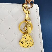 1 PC Exquisite Heart-Shaped Pendant Fashionable Keychain, Two-Color Choice For Ladies' Bag Pendant, A Gift For Friends Or Mothers - Vàng - Xem 5