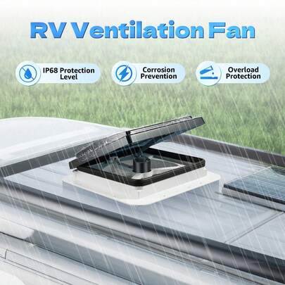 280 * 280mm Camper RV Ventilation Fan W/LED Light Shower Roof Hatch Vent Exhaust Fan Skylight For Motorhome & Caravan