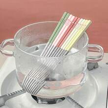 Portable 24CM 316 Stainless Steel Chopsticks With Cutlery Box, Cute Cartoon Pattern Chinese Chopsticks , High Temperature Resistant And Reusable Sushi Stick, Mildew Resistant Tableware, Dishwasher , Suitable For Student And Adult Use In Home, School, Office, Outdoor Camping, Picnic, Travel - Multicolor - View 8