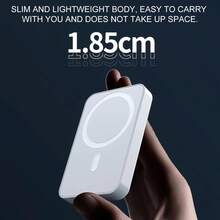 XBJ Pin dự phòng không dây từ tính nâng cấp sang trọng, Bộ sạc mini di động ngoài trời tiện dụng, Pin dự phòng 5000 MAh và 3 trong 1 để sạc điện thoại di động, Thích hợp để mang theo ngoài trời và du lịch đường dài, Thích hợp cho nhiều mẫu điện thoại di động Apple, Lựa chọn hoàn hảo làm quà tặng Thích hợp cho kỳ nghỉ hè Du lịch/Cắm trại ngoài trời và Bộ sạc dự phòng khẩn cấp rảnh tay Quà tặng cho gia đình, bạn bè, Bộ sạc di động sinh nhật - Pin dự phòng từ tính thông minh nâng cấp - Xem 8