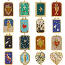 1pc Stainless Steel Unique Design Fish, Flame, Pentagram, Leaf, Starfish, Tarot Card Pendant, Handmade DIY Jewelry Accessory