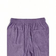 Men's Solid Color Casual Everyday Trousers Men's Streetwear Pants, Boy Friend Gifts, Back To School - 紫色 - 查看 7