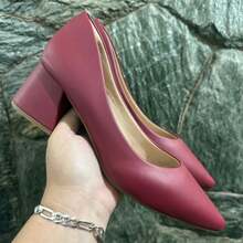 SHOW SHOW 5 CM BLOCK HEEL SCARPIN - 紅木色 - 查看 2