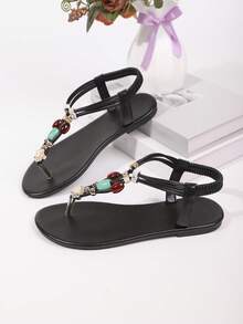 New Girl's Flat Sandals Are Fashionable And Bohemian In Street Style, Suitable For Spring And Summer Beach Leisure Vacation - Black - View 5